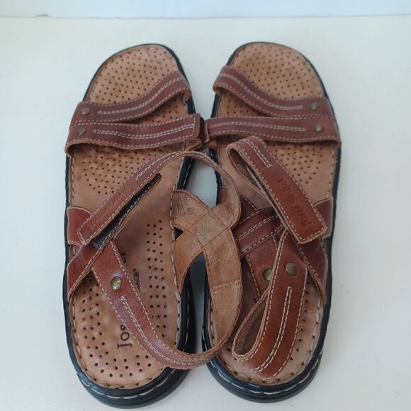 Josef Seibel Brown Leather Sandals Air Massage Flats Womens US 10 or Eur 40 - Picture 11 of 13